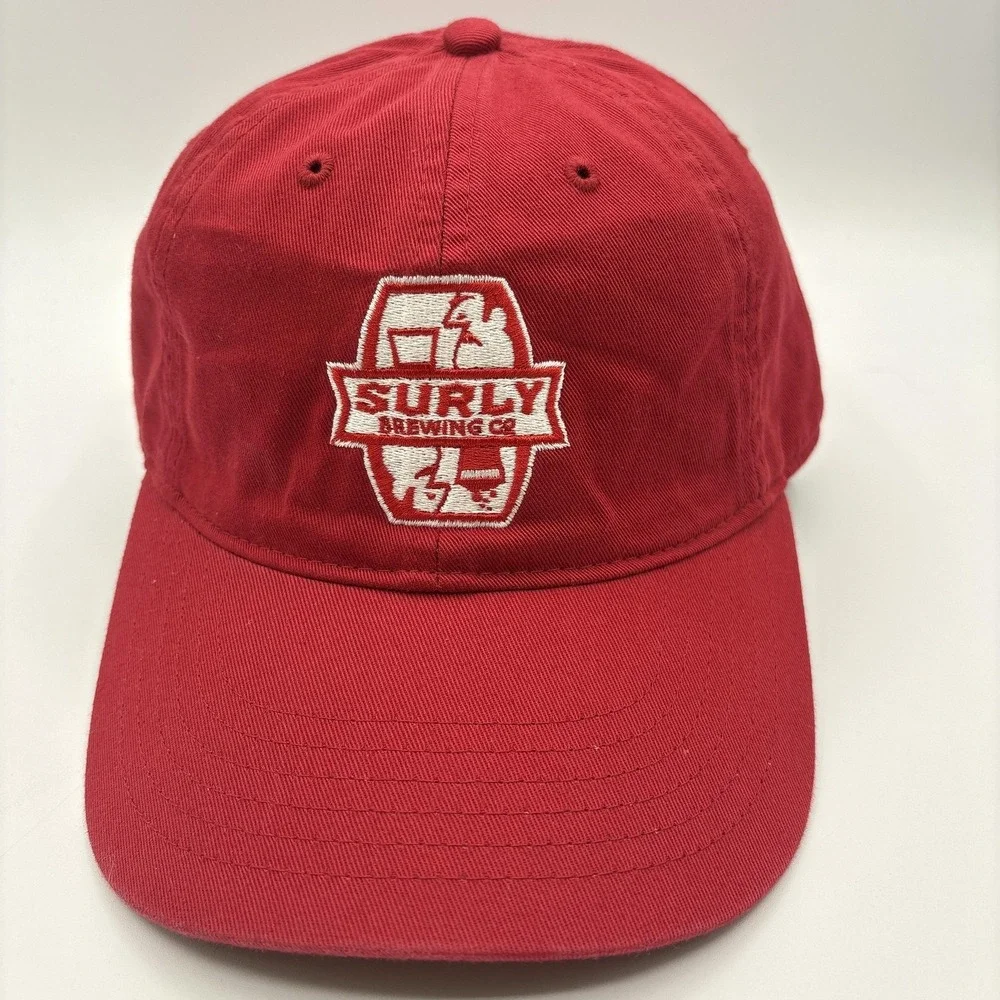 Surly Brewing Hat Econscious Adjustable Strapback Red Cap Brewery Beer Minnesota